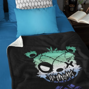 Goth Gay MLM Pride Flag gefärbter Bär Sherpadecke