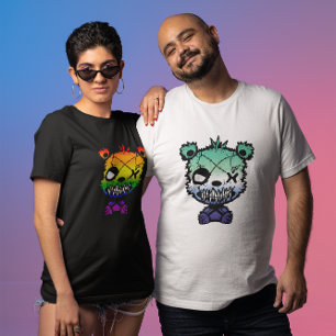 Goth Gay MLM Pride Flag gefärbter Bär T-Shirt