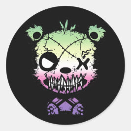 Goth Genderfade Pride Flag farbiger Bär Runder Aufkleber