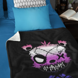 Goth Genderfluid Pride Flag farbiger Bär Sherpadecke