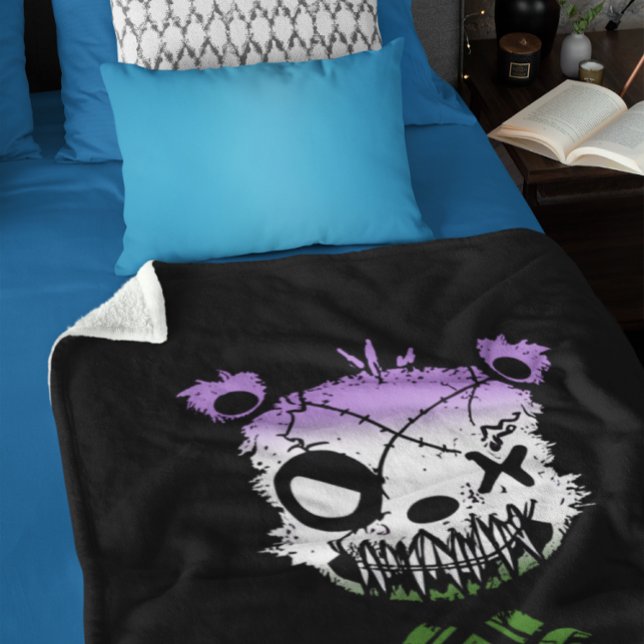 Goth Genderqueer Pride Flag farbiger Bär Sherpadecke (Von Creator hochgeladen)