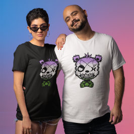 Goth Genderqueer Pride Flag farbiger Bär T-Shirt