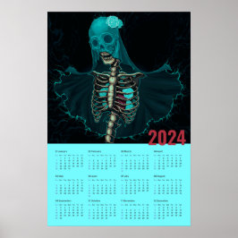 Goth Ghost Wall Calendar 2024 Poster