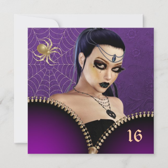 Goth Girl 16 . Geburtstag Einladung (Vorderseite)