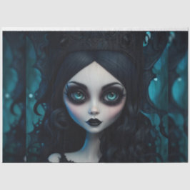 Goth Girl Big Eyes Decoupage Paper Seidenpapier