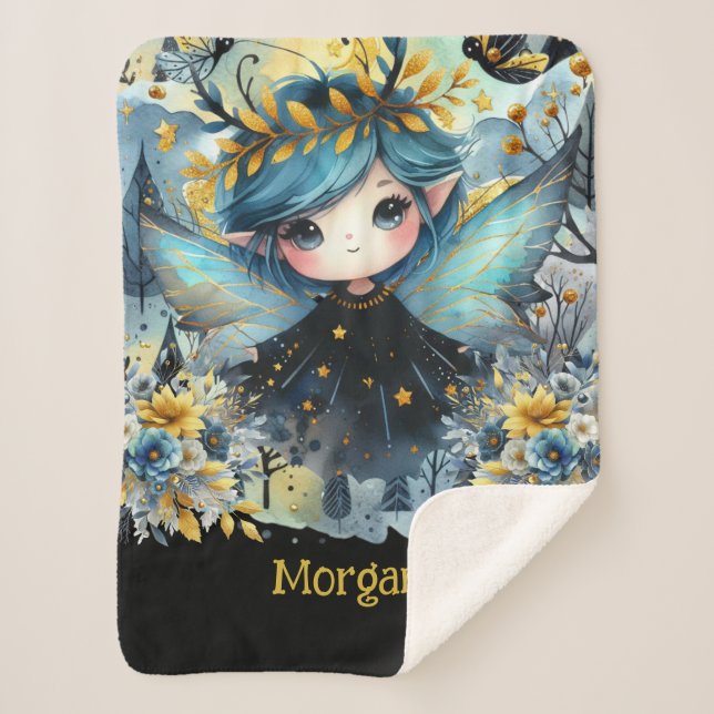 Goth Girl Custom Deco Geschenk Kawaii Chibi Sherpadecke (Vorderseite)