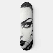 Goth-Girl kühne Tintzeichnung