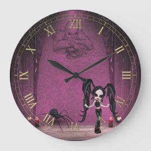 Goth Girl mit Spike Wall Uhr