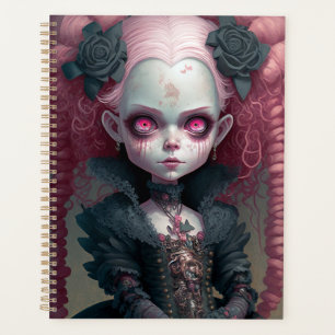 Goth Girl Pink Black Creepy Niedlich Planer