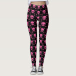Goth Girl Pink Black Skulls Muster Cool Leggings<br><div class="desc">Funky pinkfarbene Schädelknochen für deinen Lieblingsfreund. Ein Weg,  cool und mädchenhaft zu sein,  aber auch Punk Rock.</div>
