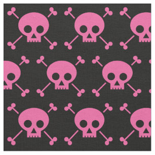 Goth Girl Pink Black Skulls Muster Cool Stoff