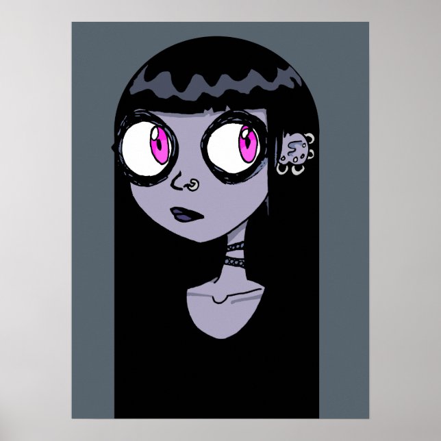 Goth Girl Portrait Poster (Vorne)