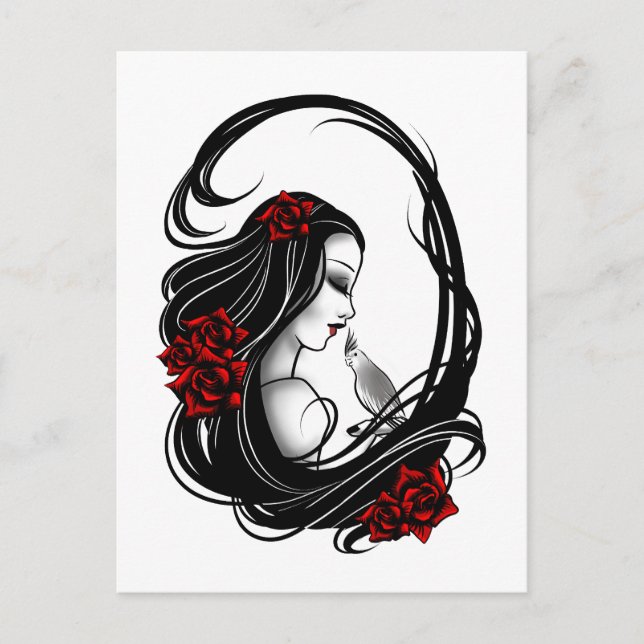 Goth Girl Postkarte (Vorderseite)
