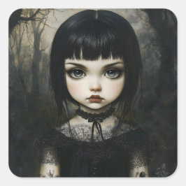 Goth Girl Quadratischer Aufkleber