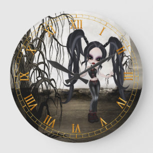 Goth Girl Wall Clock Große Wanduhr