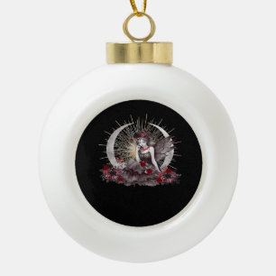 Goth Girl Whimsigoth Classic Keramik Kugel-Ornament