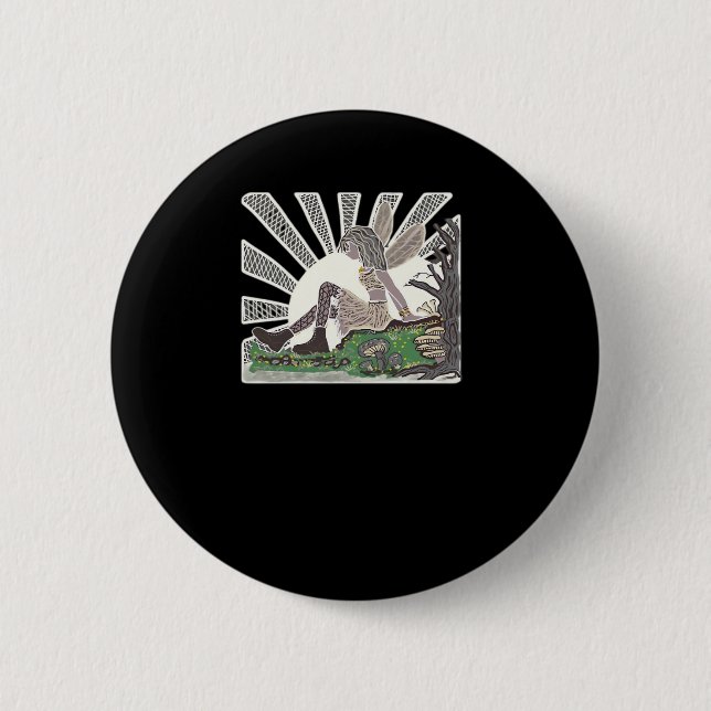Goth Girl Whimsigoth Fairy Oversized Button (Vorderseite)