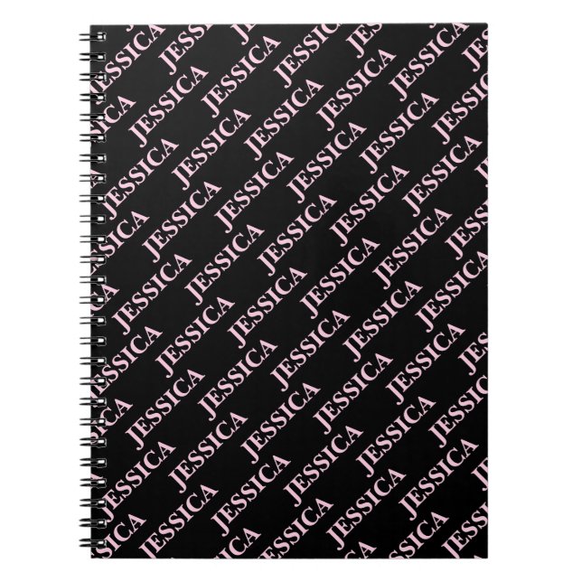 Goth Girly Pink & Black Name Feminine Office Notizblock (Vorderseite)