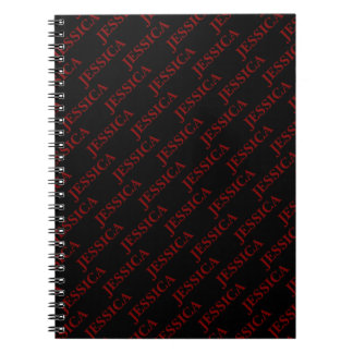 Goth Girly Red & Black Name Feminine Office Notizblock