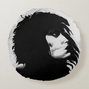 Goth Goddess Portrait Original Art Throw Rundes Kissen