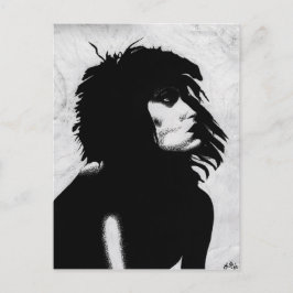 Goth Goddess Woman Portrait Iconic Fashion Art Postkarte