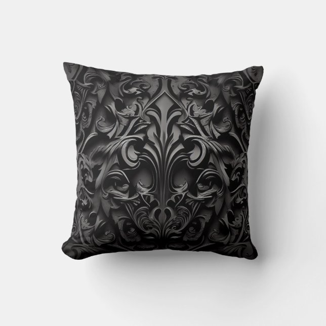 Goth Gothic Design Black & White Kissen (Vorderseite)