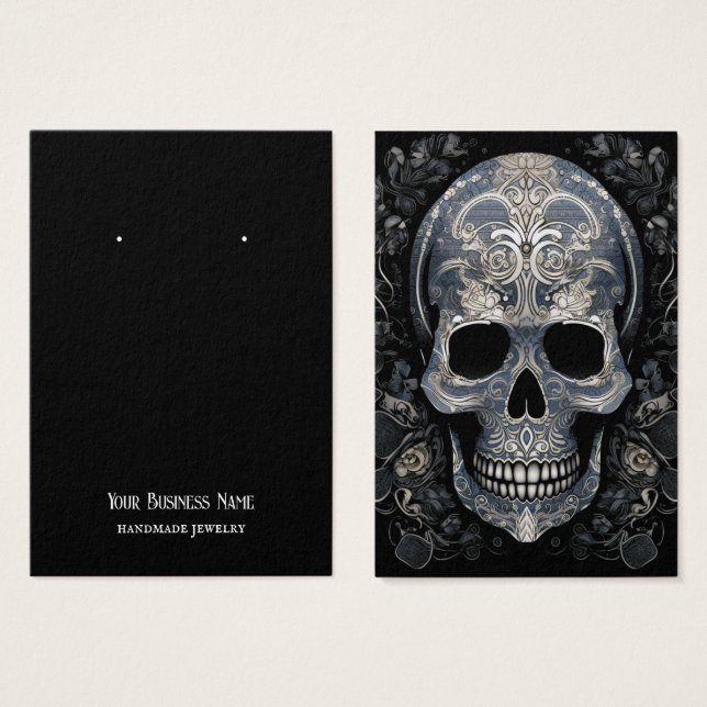 Goth Gothic Skull Earring Display Card (Vorne & Hinten)