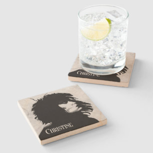 Goth Göttin Frau Porträt Ikonische Modekunst Steinuntersetzer