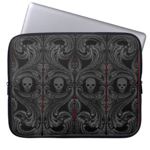 Goth Gray Ornament mit Skull Laptopschutzhülle
