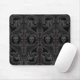 Goth Gray Ornament mit Skull Mousepad