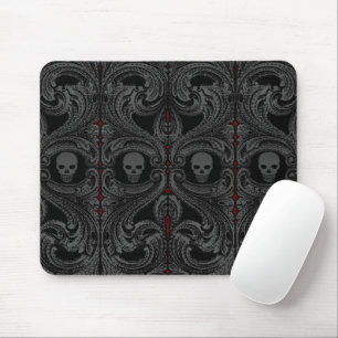 Goth Gray Ornament mit Skull Mousepad