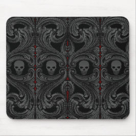 Goth Gray Ornament mit Skull Mousepad