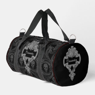 Goth Gray Ornament mit Skull Personalisiert Duffle Bag