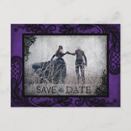 Goth Grunge Lace Foto Save the Date Ankündigungspostkarte