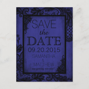 Goth Grunge Lace Save the Date Ankündigungspostkarte