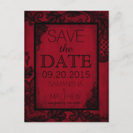 Goth Grunge Lace Save the Date Ankündigungspostkarte