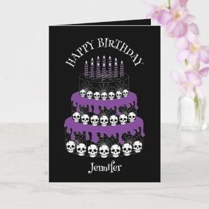Goth Grunge Schädel Kuchen Alles Gute zum Geburtst Karte