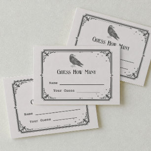 Goth Halloween Brautparty Rate-mal-wie-viele-Spiel Begleitkarte