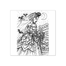 GOTH HALLOWEEN BRIDE, BVT VEIL, BOUQUET DER SKULLS GUMMISTEMPEL