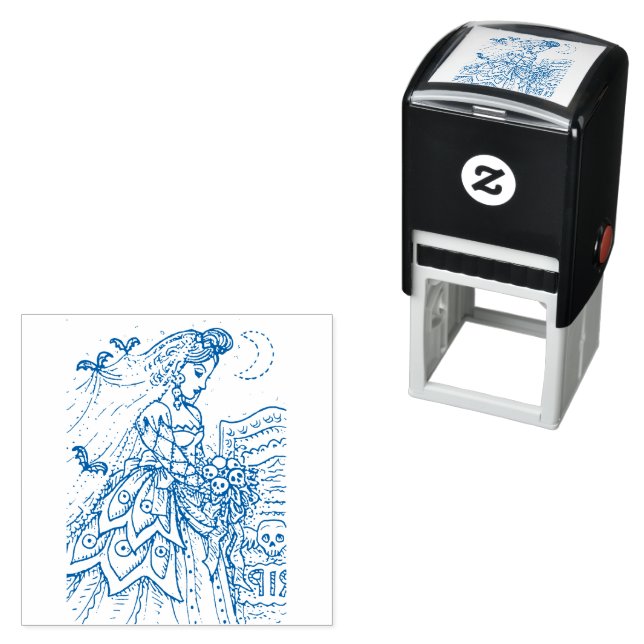 GOTH HALLOWEEN BRIDE, BVT VEIL, BOUQUET DER SKULLS PERMASTEMPEL (Beispiel)