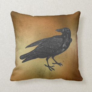 Goth Halloween Rabe Schwarzer Vogel Kissen