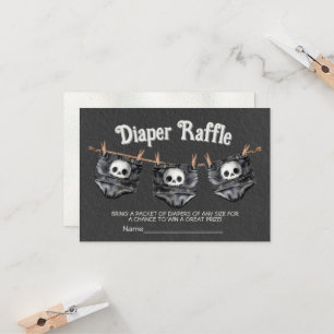 Goth Halloween Wäscheleine Skull Diaper Tombolen Einladung