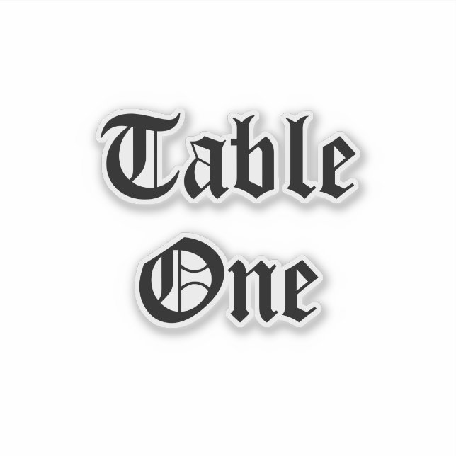 Goth Halloween Wedding Table Numbler Aufkleber (Vorderseite)