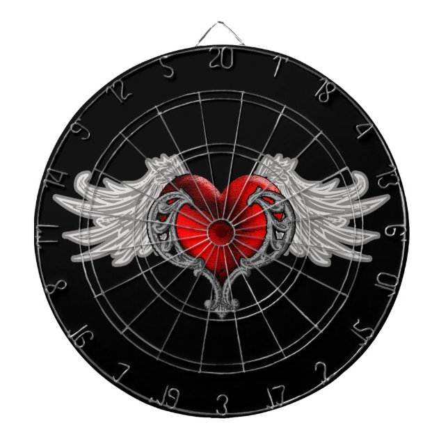 Goth Heart mit Angel Wings Dartscheibe (vorne)