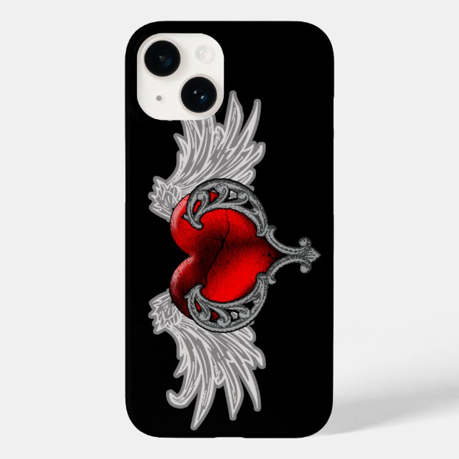 Goth Heart mit Angel Wings iPhone 6 Fall Case-Mate iPhone Hülle (Rückseite)