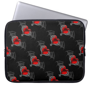 Goth Heart mit Bat Wings Laptop Schlauch Laptopschutzhülle