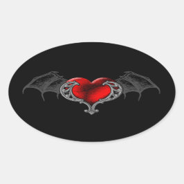 Goth Heart mit Bat Wings Sticker