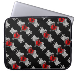 Goth Heart with Angel Wings Laptop Bag Laptopschutzhülle