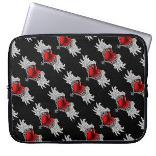 Goth Heart with Angel Wings Laptop Bag Laptopschutzhülle