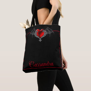 Goth Heart with Bat Wings Personalisiert